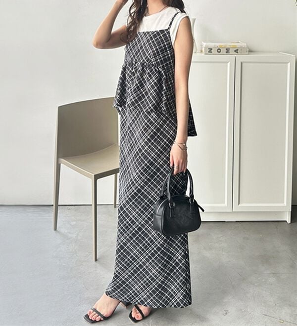 GeeRA（ジーラ）の「楽ちん！ペプラムキャミワンピース（カットソーワンピース）」｜詳細画像