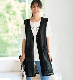 BELLUNA（ベルーナ）の「瞬間コーデ！涼しげシアー素材ジレアンサンブル（アンサンブル）」｜詳細画像