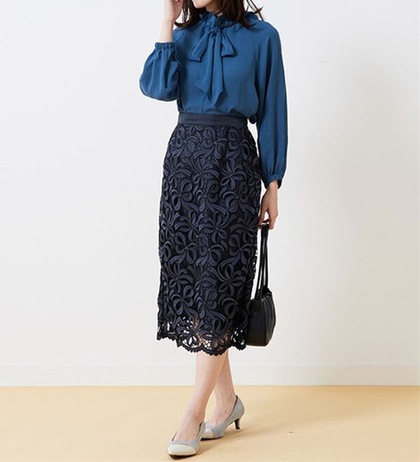 BELLUNA（ベルーナ）の「華やかリボンレーススカート（ロングスカート）」｜詳細画像