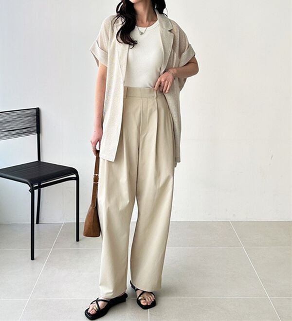 GeeRA（ジーラ）の「楽なのに美脚見えワイドカーブパンツ（フルレングスパンツ）」｜詳細画像