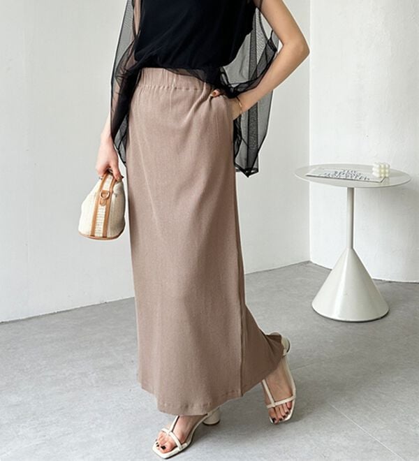 GeeRA（ジーラ）の「【着回し力◎】楽ちんすっきり見え！リブロングスカート（ロングスカート）」｜詳細画像