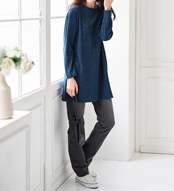 BELLUNA（ベルーナ）の「杢調ランダムテレコ切替チュニック（チュニック）」｜詳細画像