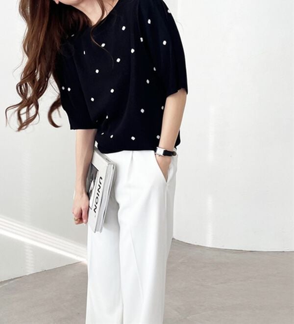 GeeRA（ジーラ）の「ドット柄ジャガードトップス（ニット・セーター）」｜詳細画像