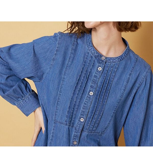 BELLUNA（ベルーナ）の「ピンタック使いデニムワンピース（その他ワンピース）」｜詳細画像