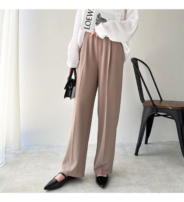 GeeRA（ジーラ）の「美脚魅せタックワイドスラックスパンツ（ワイドパンツ・ガウチョ）」｜詳細画像