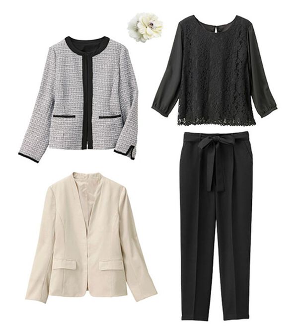 GeeRA（ジーラ）の「【5点セット】〈テーパードパンツ〉２ジャケット５点セットスーツ（パンツスーツ）」｜詳細画像