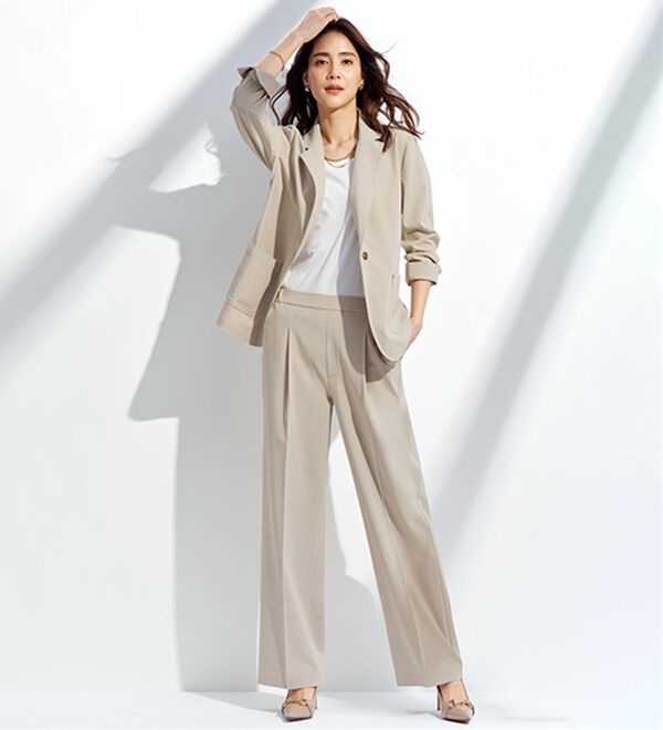 BELLUNA（ベルーナ）の「＜爽楽＞ストレッチワイドパンツ（フルレングスパンツ）」｜詳細画像