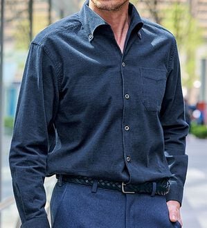 「＜コムルヴァン・オム＞メランジコーデュロイ柔らかシャツ（メンズシャツ）」｜詳細画像