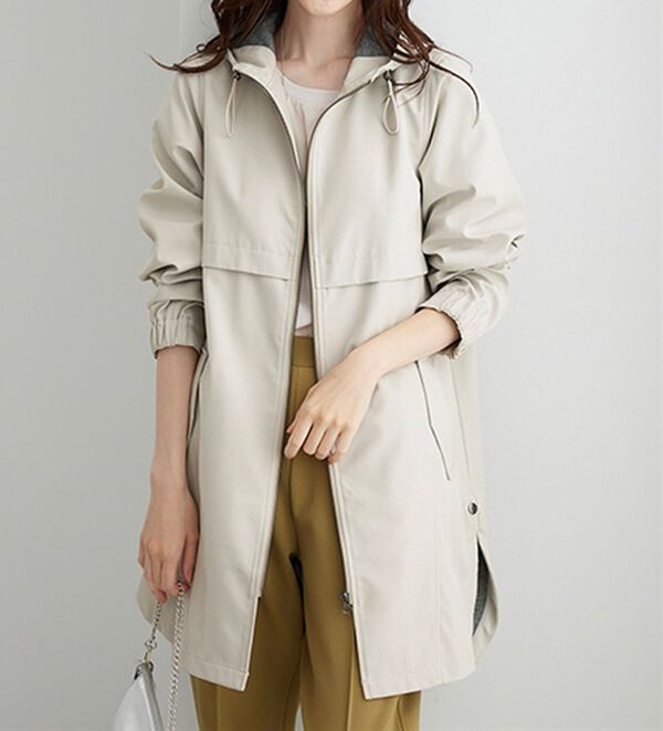 BELLUNA（ベルーナ）の「はっ水加工ボンディング素材ロング丈パーカー（ロングコート）」｜詳細画像