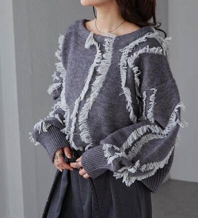 RANAN（ラナン）の「ニュアンスフリンジニット（ニット・セーター）」