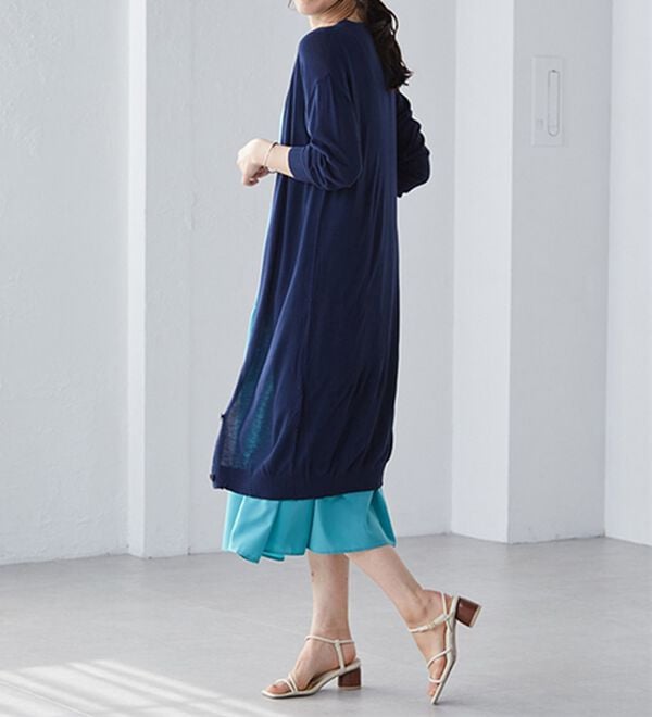 RANAN（ラナン）の「ロング丈Ｖネックニットカーデ（ニットカーディガン）」｜詳細画像