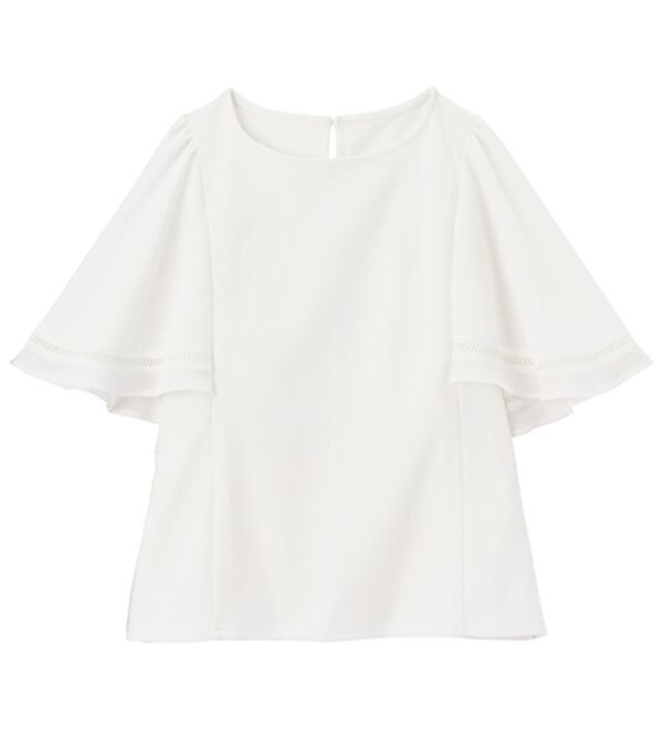 GeeRA（ジーラ）の「シアー切替フレアー袖Ｔブラウス（ブラウス）」｜詳細画像