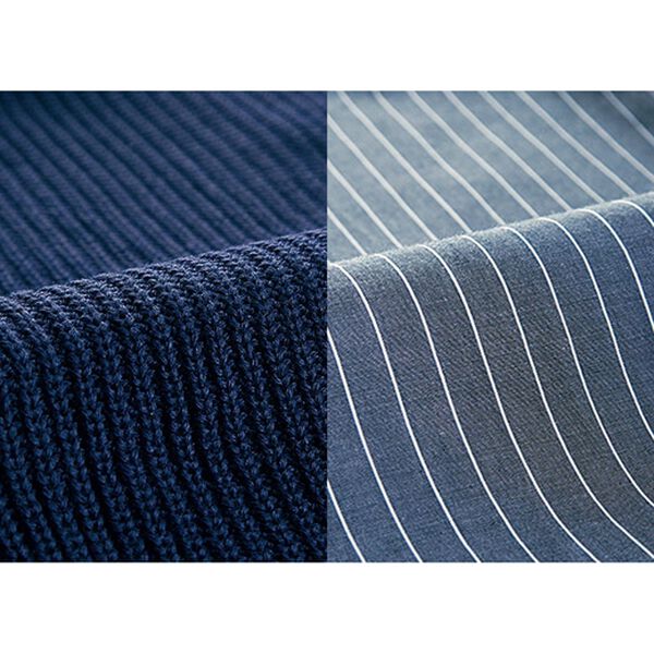 BELLUNA（ベルーナ）の「ニット&times;ストライプ切替フレアーチュニック（チュニック）」｜詳細画像