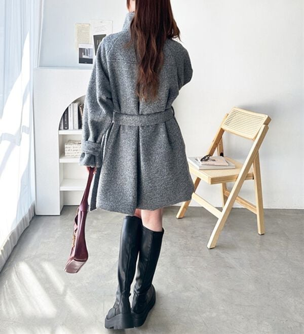 GeeRA（ジーラ）の「リングウールライクスタンドカラーコート（ハーフコート）」｜詳細画像