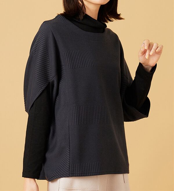 BELLUNA（ベルーナ）の「【2点セット】ジャカード素材ポンチョアンサンブル（アンサンブル）」｜詳細画像