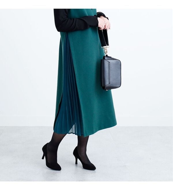 BELLUNA（ベルーナ）の「メルトン素材プリーツ使いジャンパードレス（ジャンパースカート）」｜詳細画像