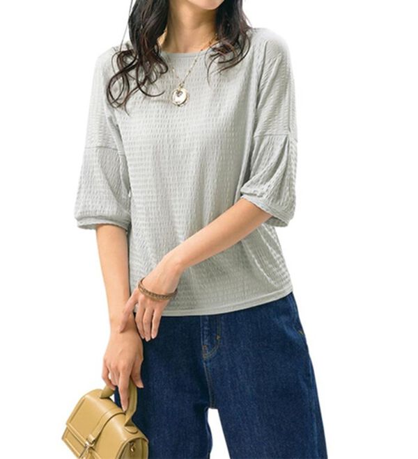 ルフラン（ルフラン）の「【３色組】【サモーラ】日本製ジャカードプルオーバー（カットソー）」｜詳細画像