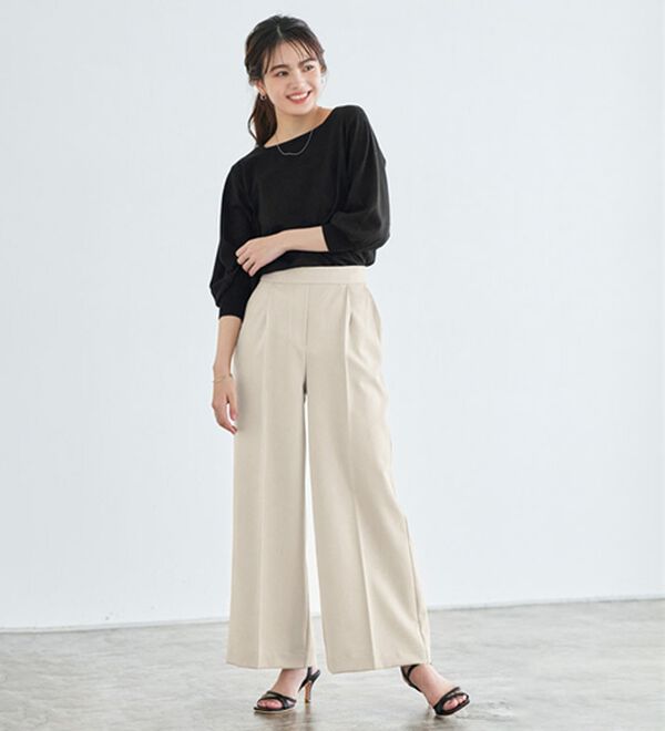 Pierrot（ピエロ）の「【選べるネック】シルクタッチバルーンニット（ニット・セーター）」｜詳細画像