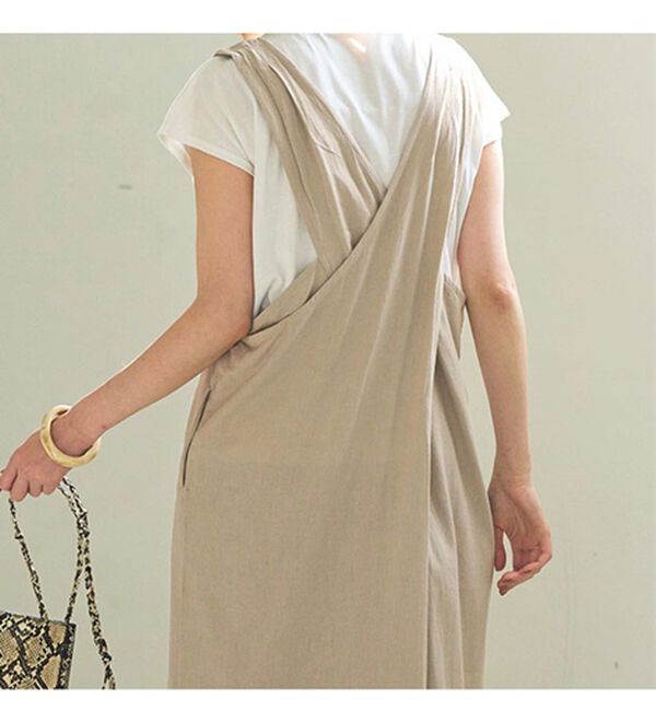 麻入りバッククロスジャンパースカート - ベルーナ【公式】 