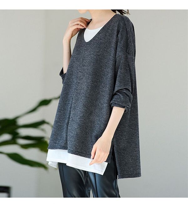 レイヤード風ニットソーチュニック - ベルーナ【公式】