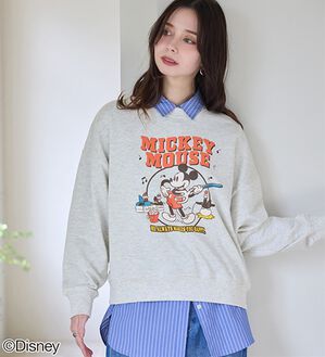 BELLUNA（ベルーナ）の「＜Ｄｉｓｎｅｙ＞【ミッキー】プリント裏毛ゆったりトレーナー（トレーナー・スウェット）」｜オートミール