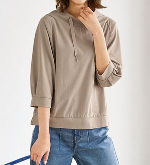 BELLUNA（ベルーナ）の「ヒンヤリ綿混ワイドネックプルオーバー（カットソー）」｜詳細画像