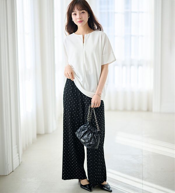 seep  store リネン  コクーンチュニック 4つの機能付】ひんやりハーフジップコクーンチュニック - ベルーナ【公式】