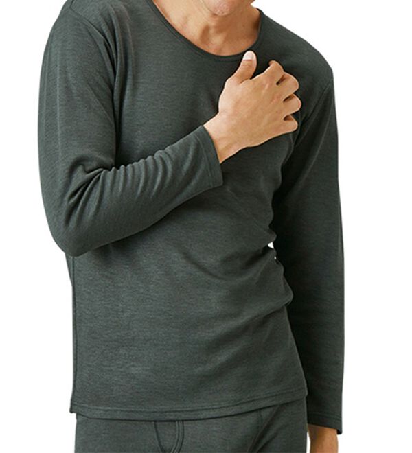 「【３枚組】温もり工房）　肌側綿１００％しっとり暖かインナー（メンズ肌着・インナーウェア）」｜詳細画像