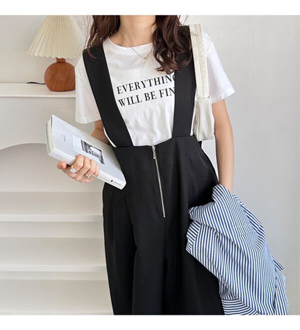 GeeRA（ジーラ）の「フロントジップハイウエストサロペット（オールインワン）」｜詳細画像