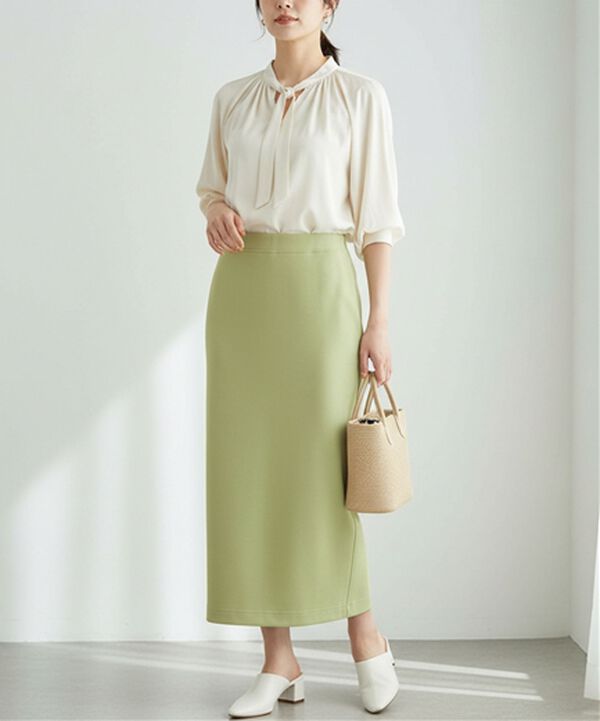 BELLUNA（ベルーナ）の「ポンチ素材きれい見えナロースカート（ロングスカート）」｜詳細画像