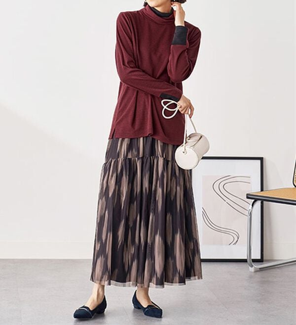 BELLUNA（ベルーナ）の「しっとり素材配色デザインプルオーバー（カットソー）」｜詳細画像