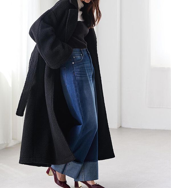 ムートンライクボアロングコート - ベルーナ【公式】