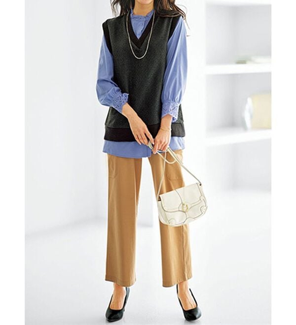 BELLUNA（ベルーナ）の「とろみ素材きれい見えカーゴパンツ（その他パンツ）」｜詳細画像