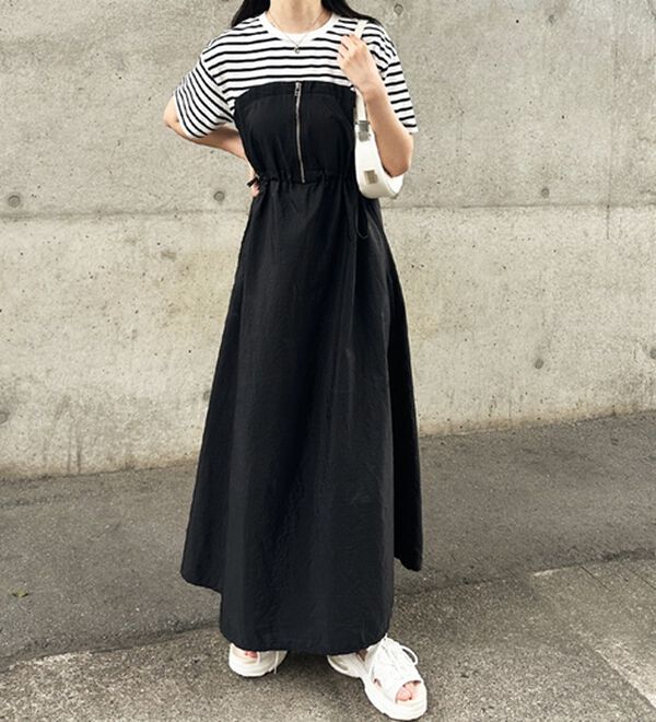 GeeRA（ジーラ）の「ハーフジップビスチェドッキングワンピース（その他ワンピース）」｜詳細画像