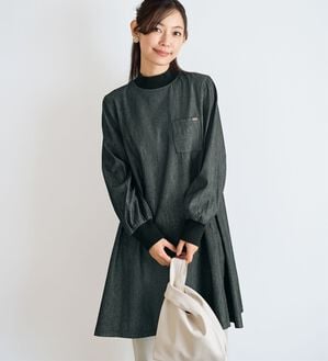 BELLUNA（ベルーナ）の「＜＆ｃｏｃｏｃｈｉ＞デニム素材リブ使いチュニック（チュニック）」｜詳細画像