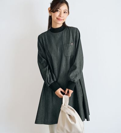 BELLUNA（ベルーナ）の「＜＆ｃｏｃｏｃｈｉ＞デニム素材リブ使いチュニック（チュニック）」