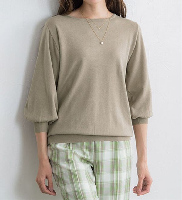 Pierrot（ピエロ）の「【選べるネック】シルクタッチバルーンニット（ニット・セーター）」｜詳細画像