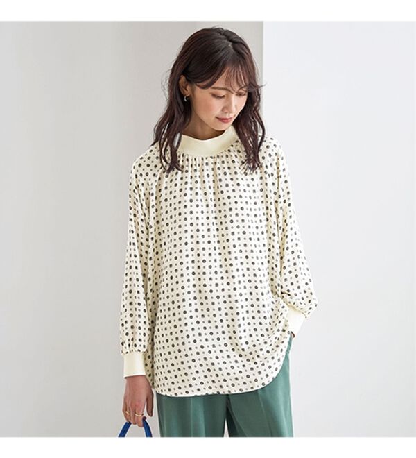 BELLUNA（ベルーナ）の「リブ切替ドレープデザインブラウス（ブラウス）」｜詳細画像