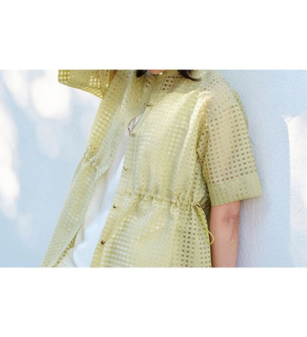 BELLUNA（ベルーナ）の「シアーチェック大人顔ロング丈シャツ（シャツワンピース）」｜詳細画像