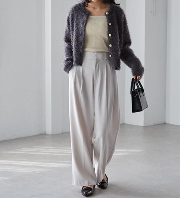 RANAN（ラナン）の「ゴールド調ボタンラメシャギーカーディガン（ニットカーディガン）」｜詳細画像