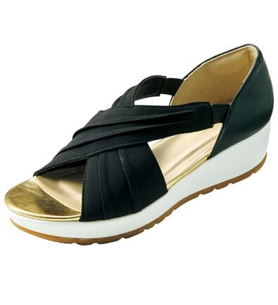 BELLUNA（ベルーナ）の「クロスデザインウェッジサンダル（サンダル・ミュール）」