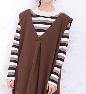 A HAPPY MARILYN（アハッピーマリリン）の「【ＬＬ～４Ｌ】トライボーダー ラグランニットプルオーバー（ニット・セーター）」｜エクリュ