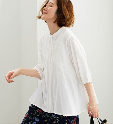 BELLUNA（ベルーナ）の「<INDIA>綿素材ピンタックブラウス（ブラウス）」