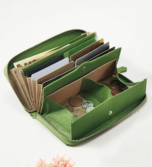 ルフラン（ルフラン）の「＜ＧＬＥＮＣＨＥＣＫ＞一目瞭然牛革ラウンド長財布（財布・パスケース）」｜グリーン