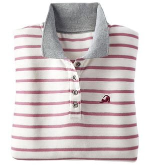 BELLUNA（ベルーナ）の「機能満載！綿混素材かのこポロシャツ（ポロシャツ）」｜ローズグレー&times;白