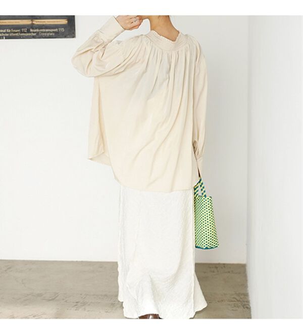 GeeRA（ジーラ）の「リボン付スキッパーブラウス（ブラウス）」｜詳細画像