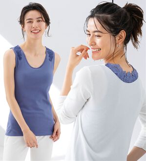 LAVIENNE（ラヴィエンヌ）の「カップ付バックレースタンクトップ（肌着・インナーウェア）」｜詳細画像