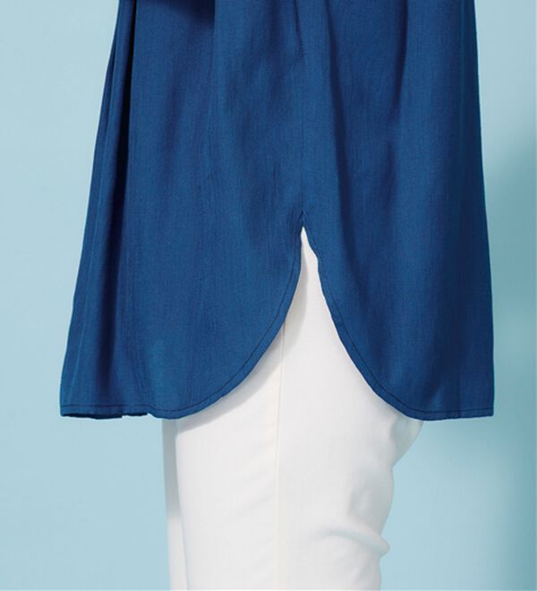 BELLUNA（ベルーナ）の「麻調素材タック使いシャツチュニック（ブラウス）」｜詳細画像