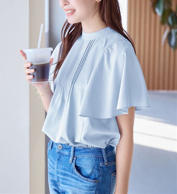 alotta（アロッタ）の「ピンタックフレアー袖ブラウス（ブラウス）」｜詳細画像