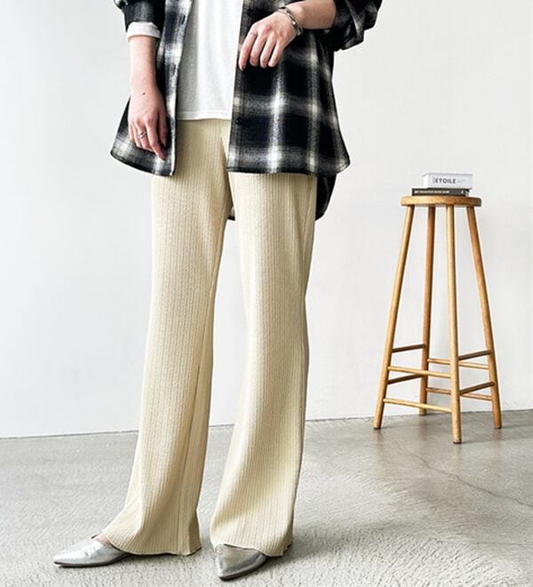 GeeRA（ジーラ）の「セルフカット美脚魅せセミフレアパンツ（フルレングスパンツ）」｜詳細画像